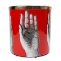 Fornasetti hand print wastepaper basket - Red