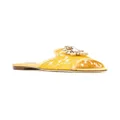 Dolce & Gabbana Rainbow Lace brooch-detail sandals - Yellow