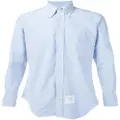 Thom Browne grosgrain placket Oxford shirt - Blue