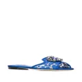 Dolce & Gabbana Rainbow Lace brooch-detail sandals - Blue