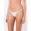 Folies By Renaud Antoinette floral embroidered thong - White