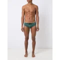 Amir Slama horizontal-stripe swimming trunks - Green