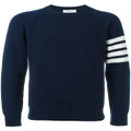 Thom Browne 4-Bar crew neck cashmere jumper - Blue