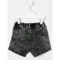 Andorine raw edge mini shorts - Black