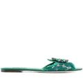Dolce & Gabbana Rainbow Lace brooch-detail sandals - Green
