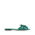 Dolce & Gabbana Rainbow Lace brooch-detail sandals - Green