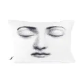Fornasetti Silenzio photograph-print cushion - White