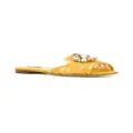 Dolce & Gabbana Rainbow Lace brooch-detail sandals - Yellow