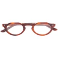 Lesca round frame glasses - Brown