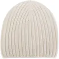Barrie ribbed-knit cashmere beanie - White