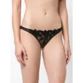 Fleur Du Mal Lily embroidered cheeky - Black