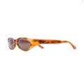 Jean Louis Scherrer Pre-Owned oval-frame tortoiseshell sunglasses - Brown