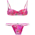 Amir Slama rose print bikini set - Pink