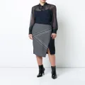 VOZ asymmetric pattern skirt - Blue