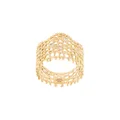 Aurelie Bidermann 18kt yellow gold diamond vintage lace ring - Metallic
