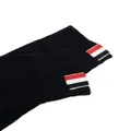 Thom Browne Over The Calf Socks With White 4-Bar Stripe In Lightweight Cotton - Blue