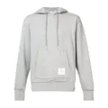 Thom Browne stripe-detail cotton jersey hoodie - Grey
