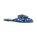 Dolce & Gabbana Rainbow Lace brooch-detail sandals - Blue