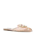 Dolce & Gabbana Rainbow Lace brooch-detail sandals - Neutrals