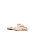Dolce & Gabbana Rainbow Lace brooch-detail sandals - Neutrals