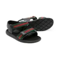 Gucci Kids Web-trim leather sandals - Black