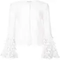 Oscar de la Renta scalloped bell sleeve blouse - White