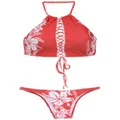 Amir Slama printed bikini set - Red