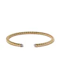 David Yurman 18kt yellow gld Cablespira diamond bracelet - Gold
