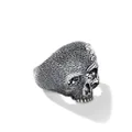 David Yurman sterling silver Waves Skull diamond ring