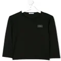 Dolce & Gabbana Kids logo-appliqué long-sleeve T-shirt - Black