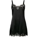Dolce & Gabbana lace-detail satin slip dress - Black