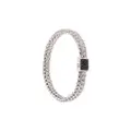 John Hardy Silver Classic Chain Flat Chain Bracelet with Black Sapphire Clasp