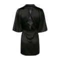 Fleur Of England Onyx lace-embroidered robe - Black