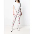 Philipp Plein embellished rose print jeans - White