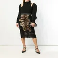 Dolce & Gabbana leopard-print satin midi skirt - Brown