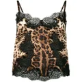 Dolce & Gabbana leopard-print satin camisole top - Brown