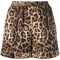 Dolce & Gabbana leopard-print silk shorts - Brown