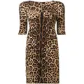 Dolce & Gabbana leopard-print midi dress - Brown