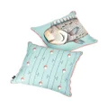 Fornasetti set of two Grande Pesce silk cushions - Blue