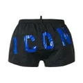 Dsquared2 Icon slogan swim shorts - Black