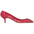 Dolce & Gabbana Rainbow Lace 60mm brooch-detail pumps - Red