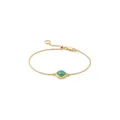 Monica Vinader Siren Fine Chain Green Onyx bracelet - Gold