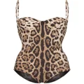 Dolce & Gabbana leopard-print balconette swimsuit - Brown