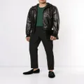 Dolce & Gabbana logo-tag leather jacket - Black