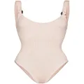 Hunza G Domino crinkle-effect swimsuit - Neutrals