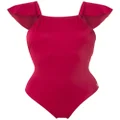 Brigitte ruffled back swimsuitsw - Red