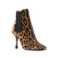 Dolce & Gabbana leopard print stiletto boots - Brown