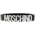 Moschino logo plaque belt - Black