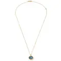 IPPOLITA 18kt yellow gold mini Lollipop diamond and Swiss blue topaz pendant necklace