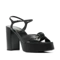 Saint Laurent 145mm leather platform sandals - Black